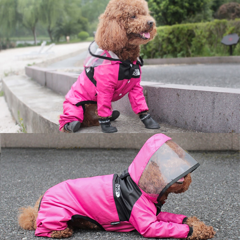 Pet Dog Raincoat Transparent Hooded