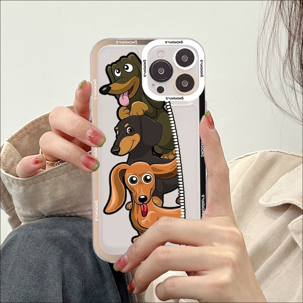 Dachshunds Dogs Phone Case For iPhone 14 13 12 11 Pro Max XS X XR SE 2020 6 7 8 Plus Mini Protective Cover