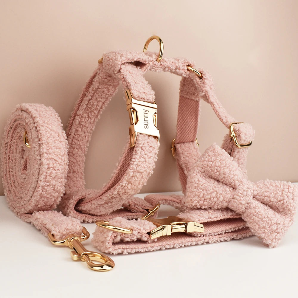 Pink Dog Collar And Leash Set