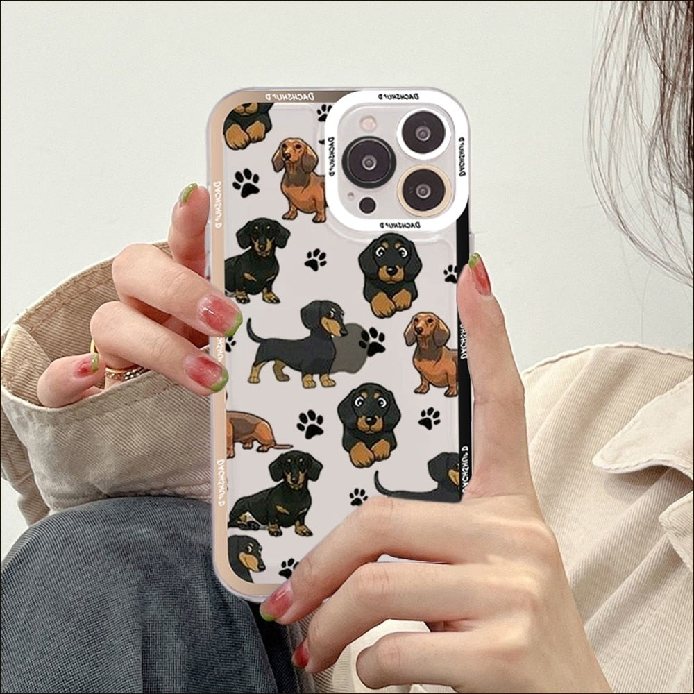 Dachshunds Dogs Phone Case For iPhone 14 13 12 11 Pro Max XS X XR SE 2020 6 7 8 Plus Mini Protective Cover