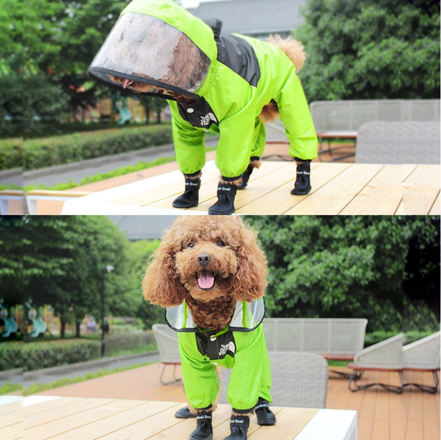 Pet Dog Raincoat Transparent Hooded