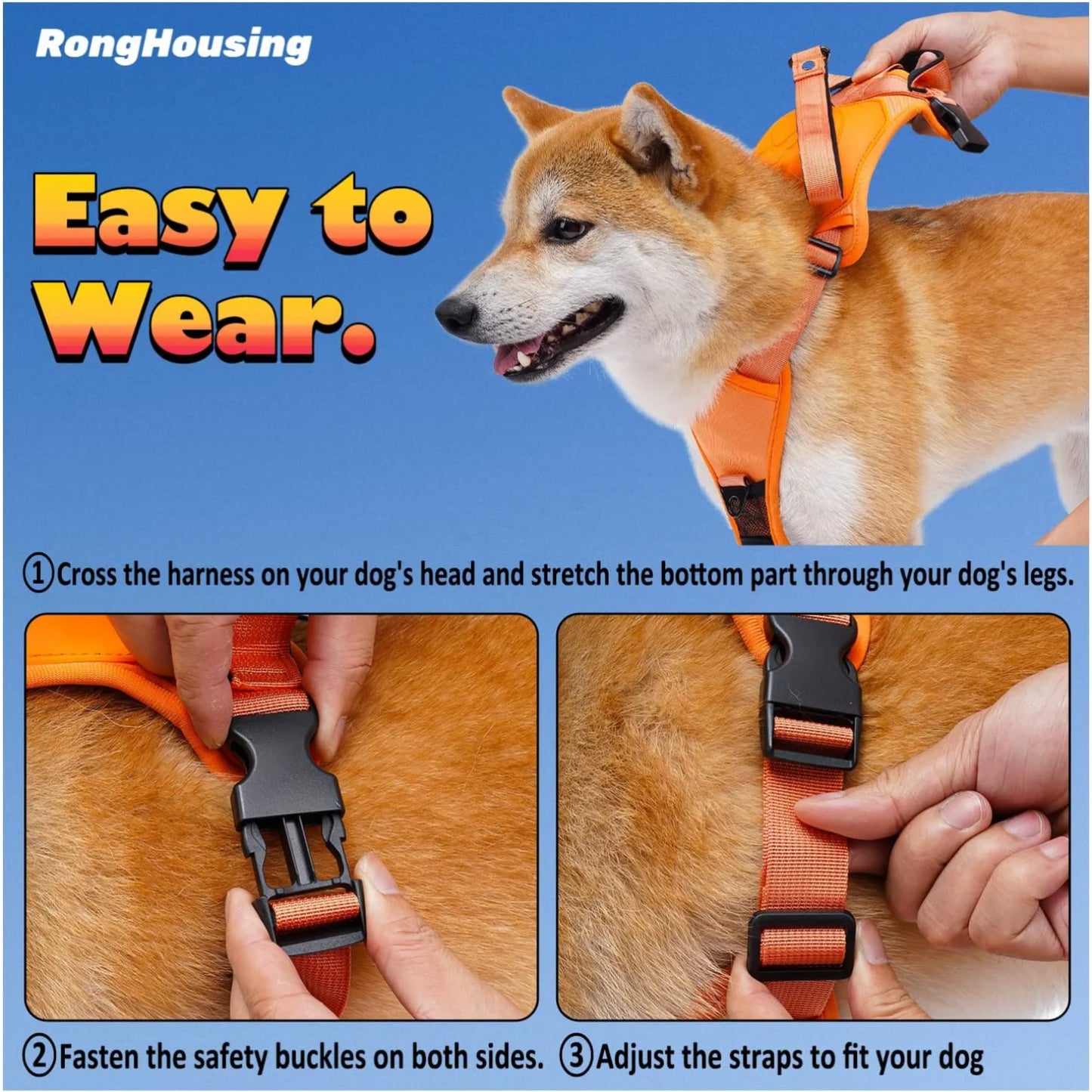 Dog Harness and Retractable Leash Set All-in-One