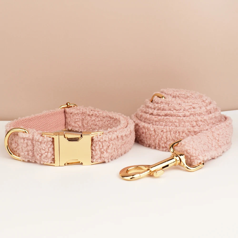 Pink Dog Collar And Leash Set