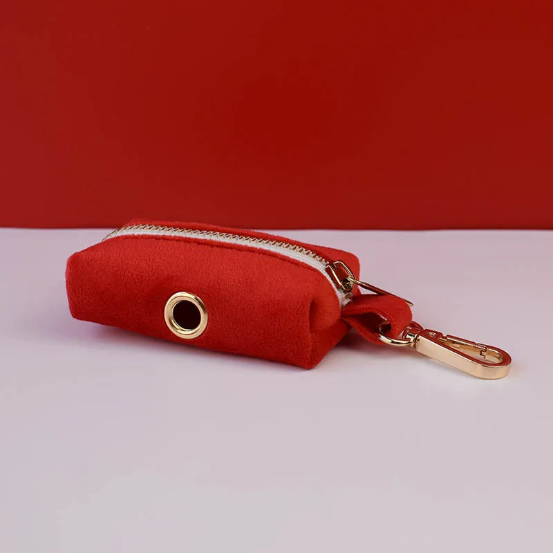 Red Velvet Dog Collar And Leash Set