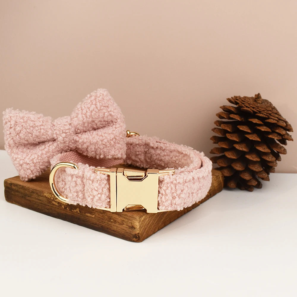 Pink Dog Collar And Leash Set