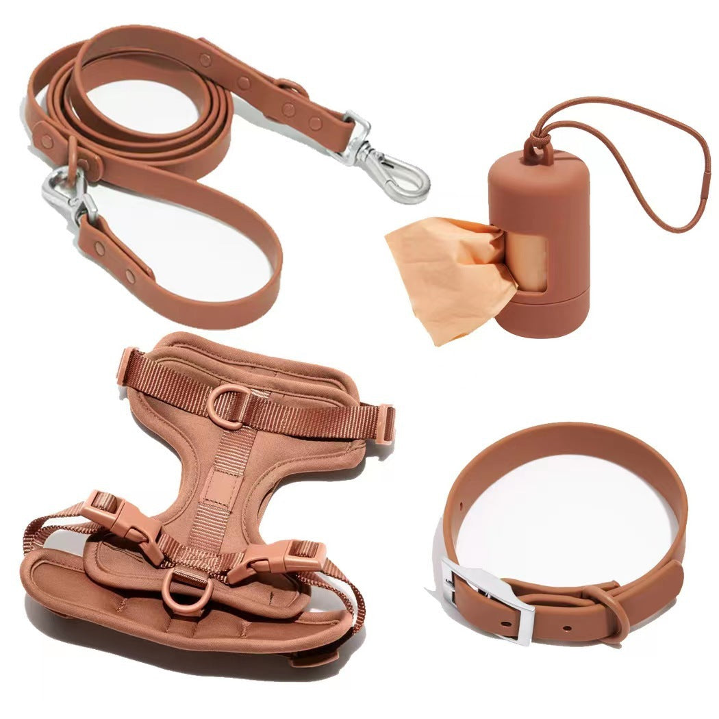 Double Layer Pet Chest Strap Set With PVC Traction Rope