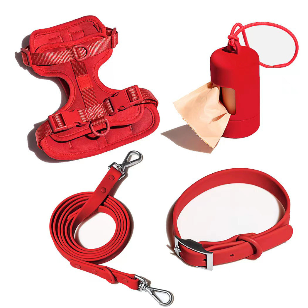 Double Layer Pet Chest Strap Set With PVC Traction Rope