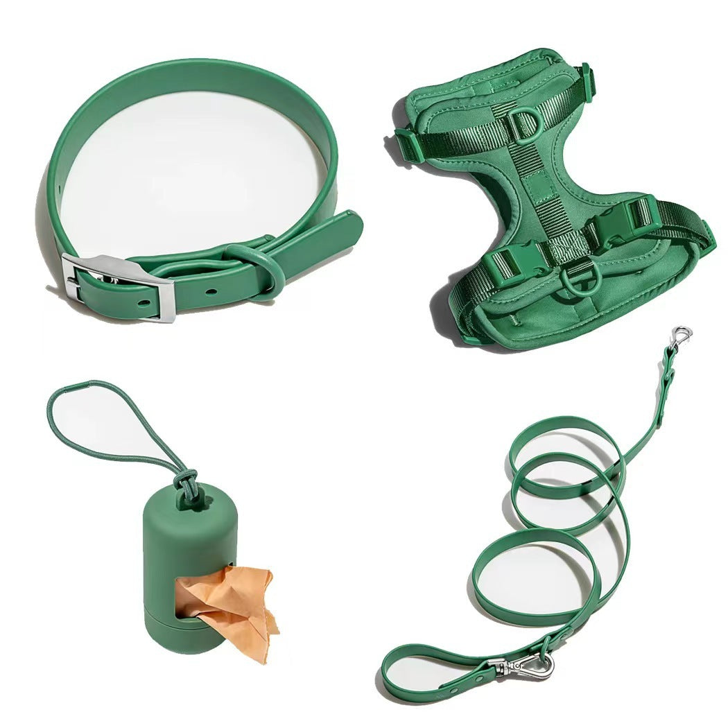 Double Layer Pet Chest Strap Set With PVC Traction Rope